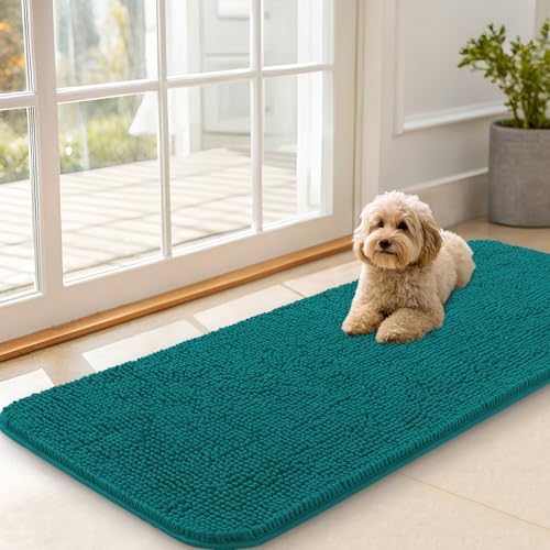 OLANLY Dog Door Mat for Muddy Paws 47x20, Super Absorbent Chenille Mud Mat by OLANLY