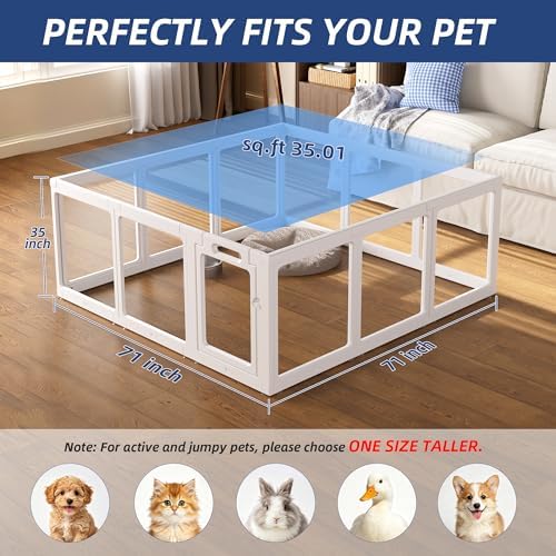 Clear Acrylic Dog Playpen Indoor Pet Pen, 12 Panels - Image 5