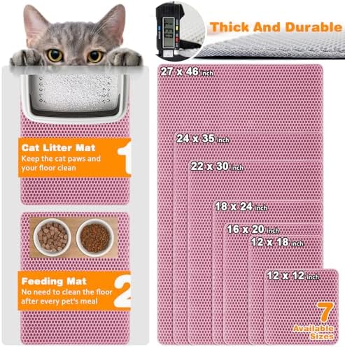 Cat Litter Mat 16"x20", Double Layer EVA litterbox Mat - Image 2