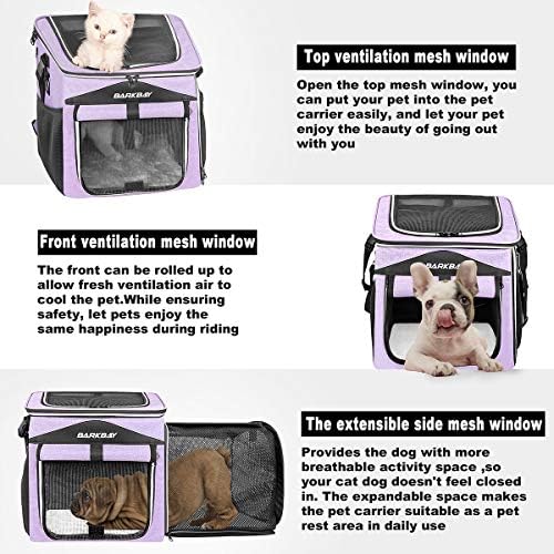 BARKBAY Dog Bike Basket Carrier, Expandable Foldable Soft-Sided Dog Carrier - Image 3