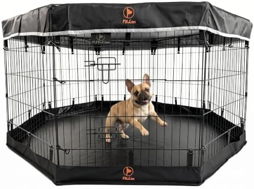 PJYuCien Puppy Playpen with Top Cover & Bottom Pad, 8 Panels 30" H by PJYuGienPetGarden