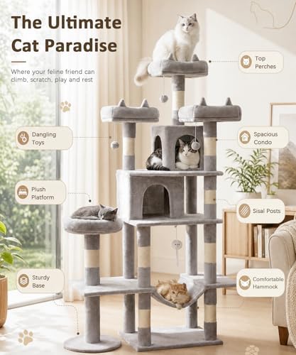 Cat Tower, 71 Inch Heavy Duty Cat Tree - Image 2