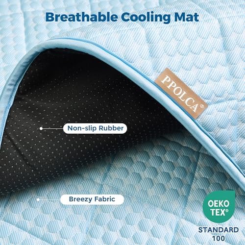 PPOLCA Waterproof Cooling Mat for Medium Dogs 21x29, Light Blue - Image 2