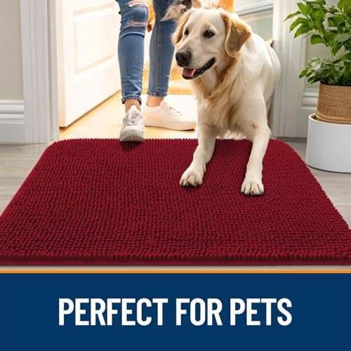 OLANLY Dog Door Mat for Muddy Paws 54x24, Super Absorbent Chenille Mud Mat - Image 6