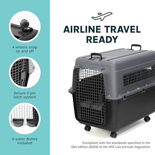 SportPet Airline Compliant X-LARGE 35.5" Travel Dog Kennel-Durable Plastic - Image 6