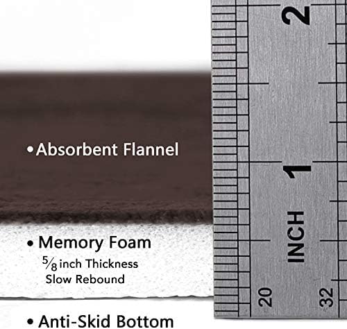 Flamingo P Brown Bath Mat 24x36 Quick Dry Washable Soft Memory Foam - Image 5
