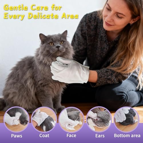 Pet Glove Wipes for Dogs & Cats, 6 Individually Wrapped Packs - Image 4