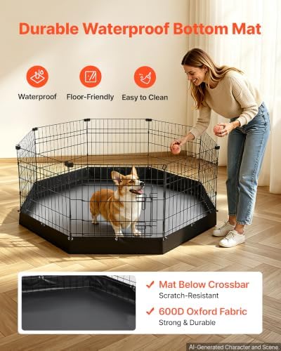 VEVOR Dog Playpen, 24 Inch 8-Panel Metal Puppy Pen - Image 4