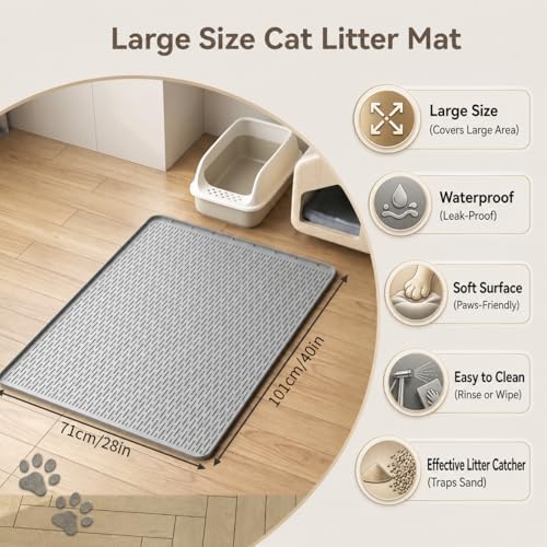 Cat Litter Mat, Waterproof Non Slip, Urine Proof & Easy Clean, Floor Protection - Image 2