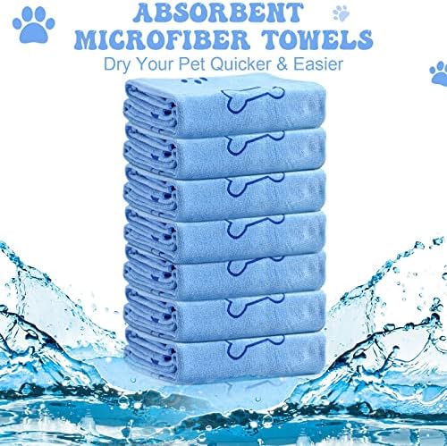 Peryiter 8 Pcs Dog Towels Pet Bath Drying Towels 55 x 28 Inches Large Absorbent - Image 2