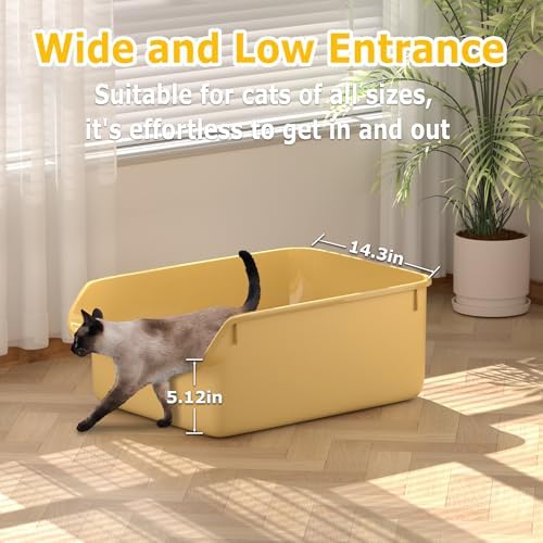 Large Cat Litter Box with High Side Cat Litter Pan Boxes - Image 2