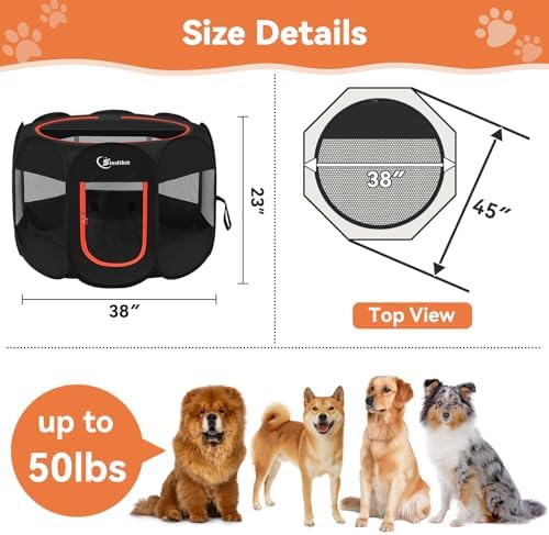 Siedihit Dog Playpen, Large Puppy Crate Tent Cage Indoor Outdoor - Image 3