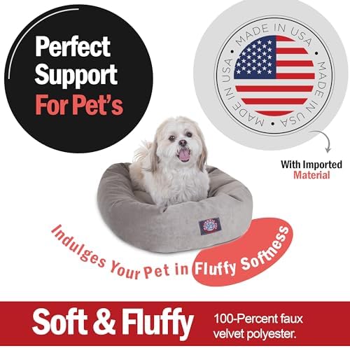 Majestic Pet 24 Inch Micro Velvet Calming Dog Bed Washable – Cozy Soft Round - Image 2