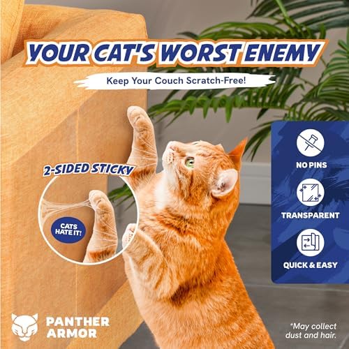 Panther Armor Cat Scratch Furniture Protector, 20 Double-Sided Tape Sheets - Image 2
