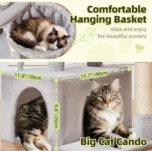 Taoqimiao 32.2in Cat Tree with Toy, Small Cat Tower - Image 4