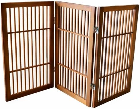 Urnporium Pet Dog Gate Freestanding, Strong Durable Folding Wooden Fence by Urnporium