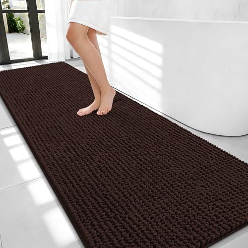 OLANLY Thick Chenille Bathroom Runner Rugs 70x24, Absorbent Bath Mat by OLANLY