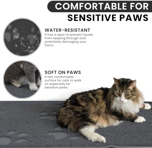 Andalus Small Cat Litter Mat, Non-Slip & Easy to Clean Cat Litter Box Mat - Image 5