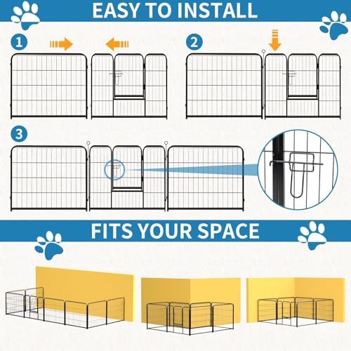 NEWBULIG Dog Playpen Indoor 8 Panels 32 Inch, Metal Outdoor Dog Fence Pen - Image 4