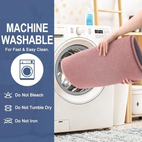 OLANLY Memory Foam Bathroom Runner Rugs 47x24, Long Bath Mats, Dusty Rose - Image 6