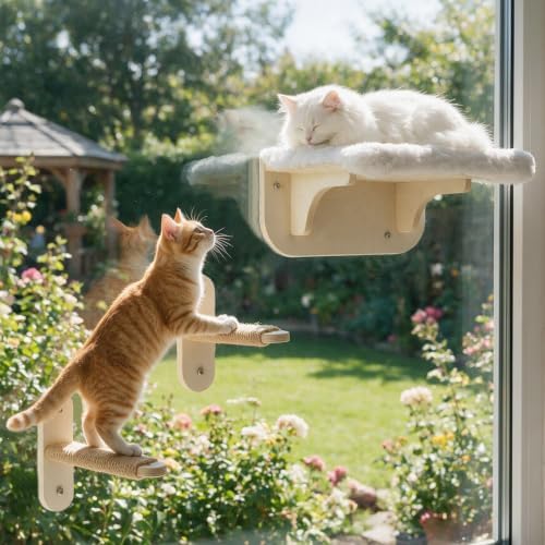 TIMIEEYA Cat Window Perch Sturdy Cat Hammock Window Seat - Image 6