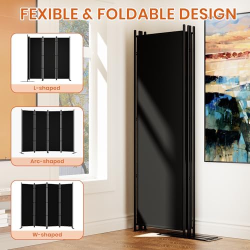 SUNALLY Room Divider Privacy Screens, 6 Panel Divider - Image 4