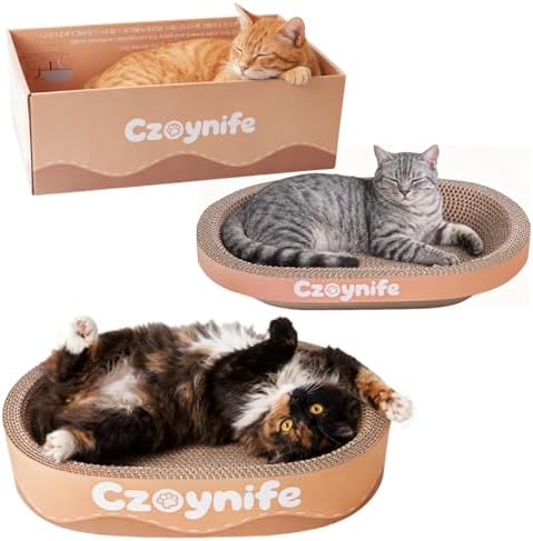 3PCS Cat Scratcher Cardboard, Oval Cat Scratch Pad Bowl Nest - Image 6