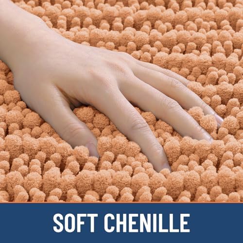 Smiry Bathroom Rugs 36X24, Extra Soft Rubber Backing Chenille Bath Mats - Image 4