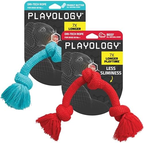 Playology Tug Rope Dog Toys for Large Breed Dogs by Playology