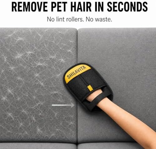 2 Pcs Pet Hair Removal Glove for Dogs and Cats, Reusable Electrostatic Grooming - Image 2