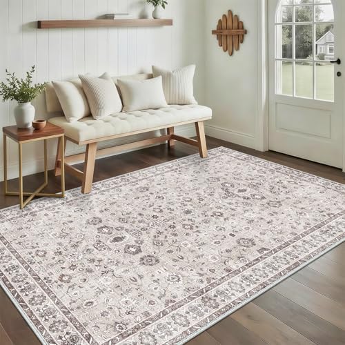 Area Rug 4x6 Ft Washable: Non Slip Soft Stain Resistant Throw Bedroom Rugs - Image 3