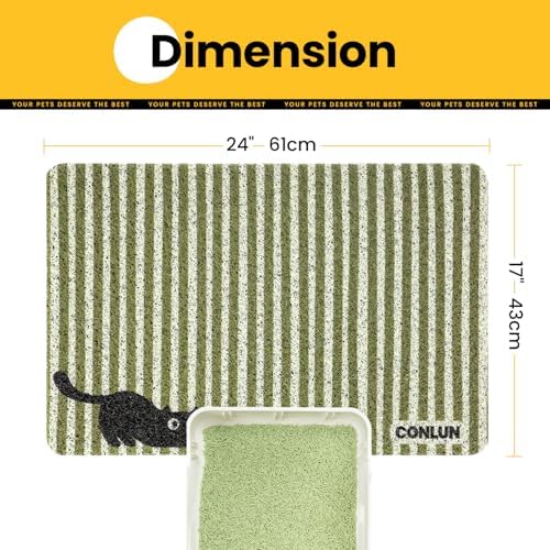 Conlun Cat Litter Mat Litter Trapping Mat, Premium Durable PVC Cute Cat Litter - Image 3
