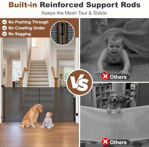 GRENFU Reinforced 71" Wide Retractable Baby Gates, Prevent Crawling Under - Image 2