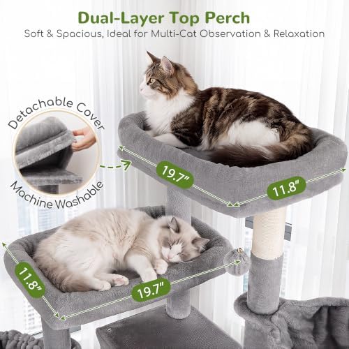 Globlazer 83in Extra Large Maine Coon Cat Tree, Light Grey - Image 2