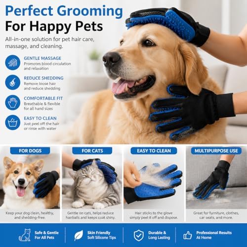 Pet Grooming Gloves – Deshedding & Bath Brush Gloves - Image 2