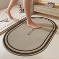 Bath Mat Non Slip, Quick Dry Bathroom Rug Door, Border Brown by QiCaiJia
