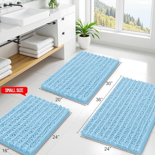 Smiry Bathroom Rugs 30X20, Extra Soft Rubber Backing Chenille Bath Mats - Image 2