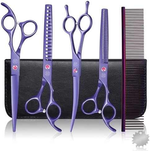 Moontay 7" Professional Dog Grooming Scissors Set of 5 by Moontay