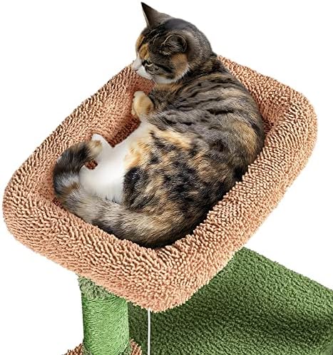 Yaheetech 42in Green Cactus Cat Tree Tower - Image 6