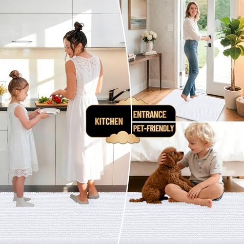 OLANLY Thick Chenille Bathroom Runner Rugs 47x17, Absorbent Bath Mat - Image 6