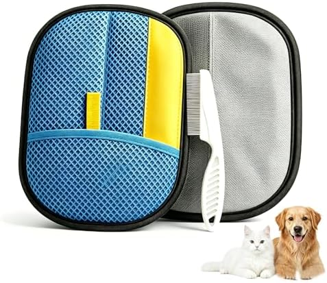 SHIAWASENA Pet Hair Remover Gloves, 2 Pack Electrostatic Deshedding Mitt by SHIAWASENA
