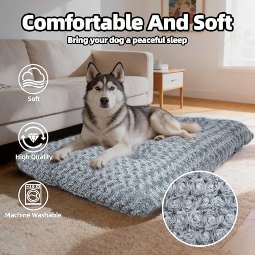 Dog Bed Large Size, Plush Washable Pet Bed Mat, Dog Crate Bed 41"x27" - Image 3