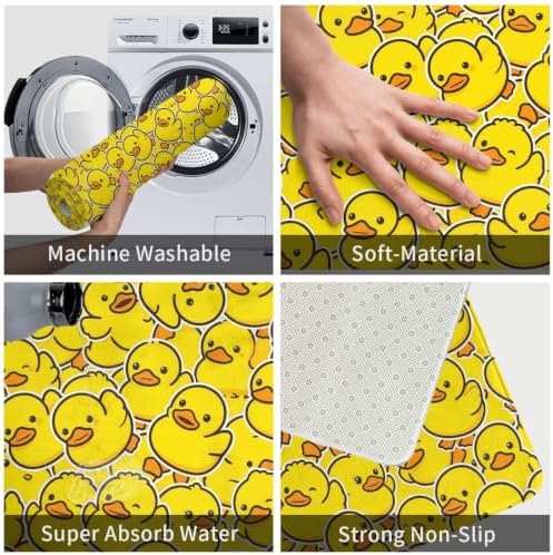 Cute Rubber Ducks Bath Mat Non-Slip Soft Microfiber Bathroom Rugs Washable - Image 6
