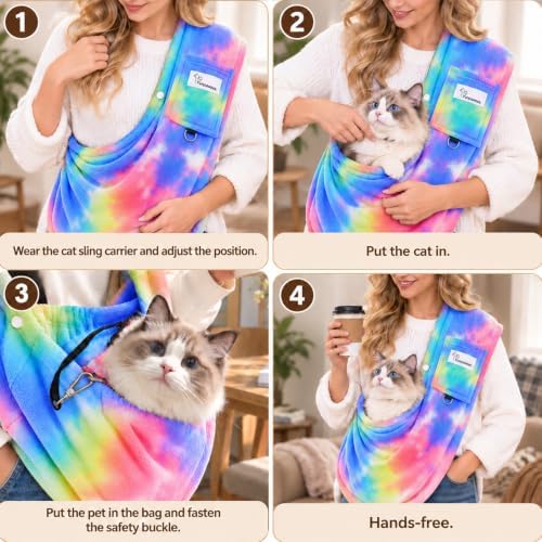 Cat Sling Carrier & Pet Sling for Small Dogs & Cats 3-14 lbs - Image 5