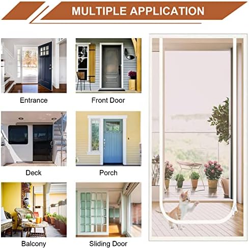 Dixutzi Reinforced Cat Screen Door Fits Door Size 38''x 82'', Heavy Duty Pets - Image 2