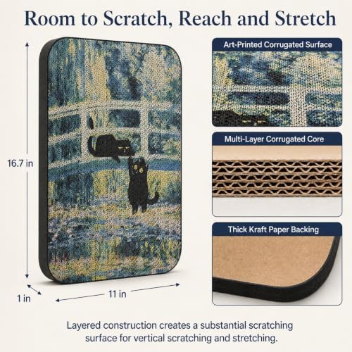 Cat Wall Scratcher, Art Cat Scratching Board - Image 2
