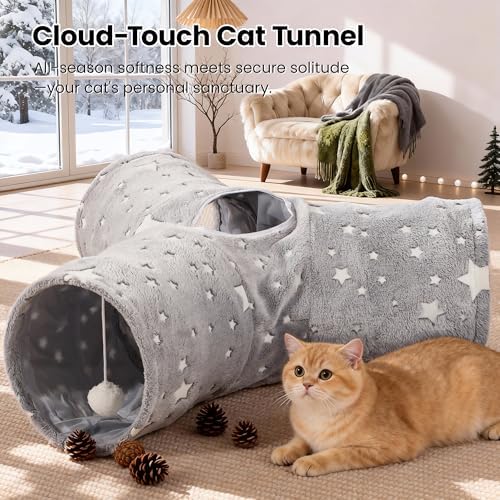 Tempcore 3-Way Cat Tunnel Toy, Collapsible, Self-Luminous Tube - Image 4