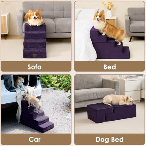 EHEYCIGA Dog Stairs for Bed 18" H, Dog 4-Steps for High Bed - Image 7