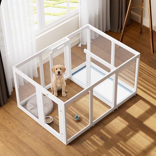 Clear Acrylic Dog Playpen Indoor Pet Pen, 12 Panels by ClimbHope