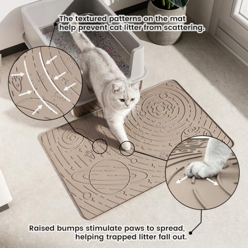 OHMO Cat Litter Mat Medium 23.6x15.7in, Waterproof Easy to Clean, Odorless Pet - Image 2